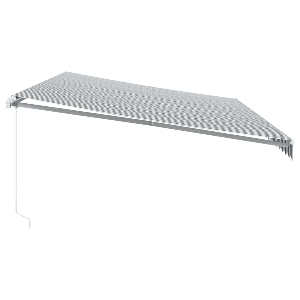 Tenda Retrattile Manuale con LED Antracite e Bianco 600x350 cm