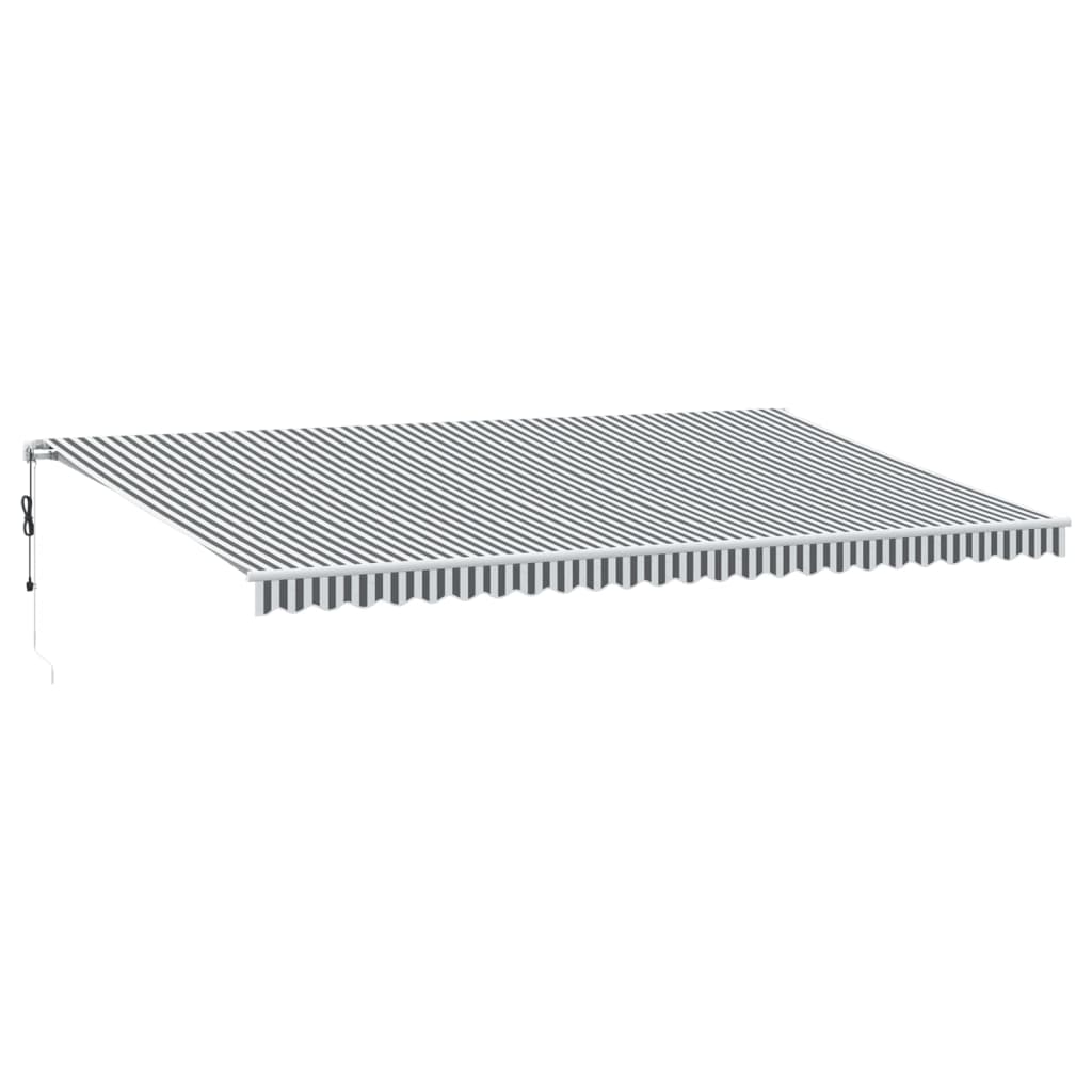 Tenda Sole Retrattile Automatica 600x350 cm Antracite e Bianco | homemem39