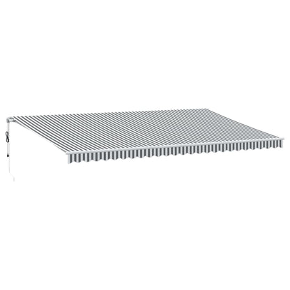 Tenda Sole Retrattile Automatica 600x350 cm Antracite e Bianco | homemem39