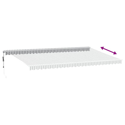 Tenda Sole Retrattile Automatica 600x350 cm Antracite e Bianco | homemem39