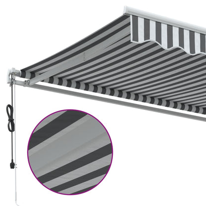 Tenda Sole Retrattile Automatica 600x350 cm Antracite e Bianco | homemem39