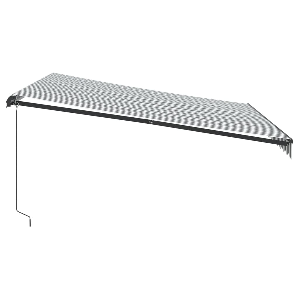 Tenda Retrattile Manuale con LED Antracite e Bianco 400x350 cm - homemem39