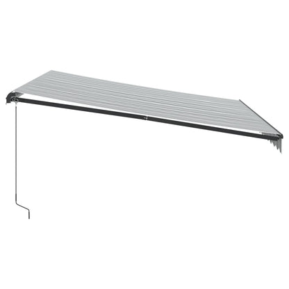 Tenda Retrattile Manuale con LED Antracite e Bianco 400x350 cm - homemem39