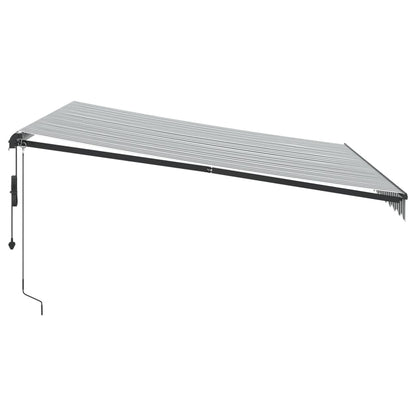 Tenda Retrattile Automatica LED Antracite e Bianco 400x350 cm