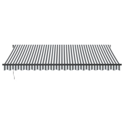 Tenda da Sole Retrattile Manuale Antracite e Bianco 450x350 cm | homemem39