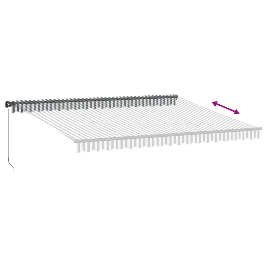 Tenda da Sole Retrattile Manuale Antracite e Bianco 450x350 cm | homemem39