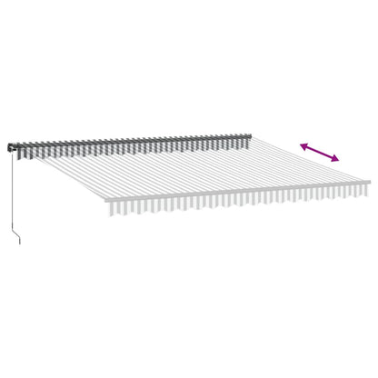Tenda da Sole Retrattile Manuale Antracite e Bianco 450x350 cm | homemem39