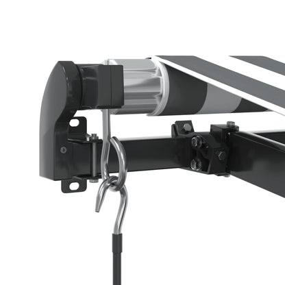 Tenda da Sole Retrattile Manuale Antracite e Bianco 450x350 cm | homemem39