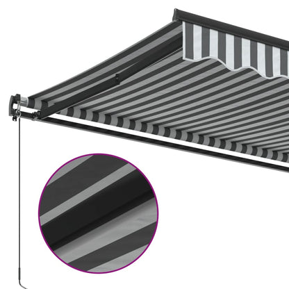 Tenda da Sole Retrattile Manuale Antracite e Bianco 450x350 cm | homemem39