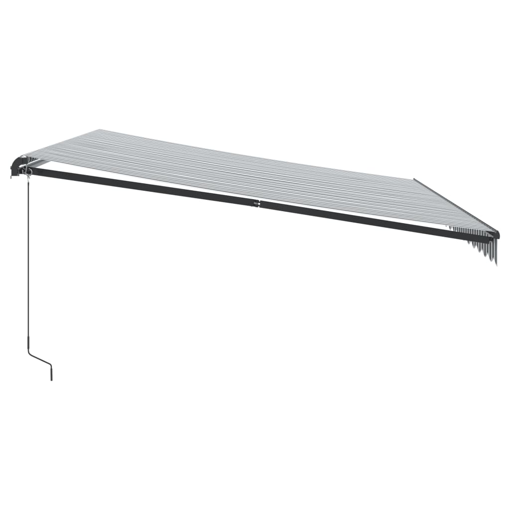Tenda Retrattile Manuale con LED Antracite e Bianco 450x350 cm | homemem39
