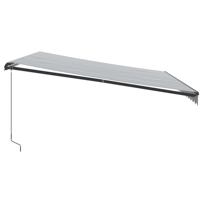 Tenda Retrattile Manuale con LED Antracite e Bianco 450x350 cm | homemem39