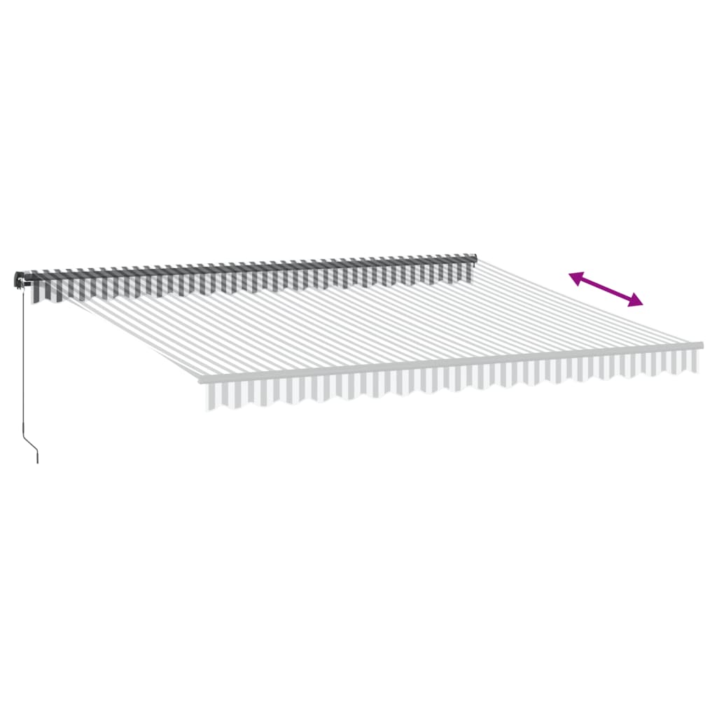 Tenda Retrattile Manuale con LED Antracite e Bianco 450x350 cm | homemem39
