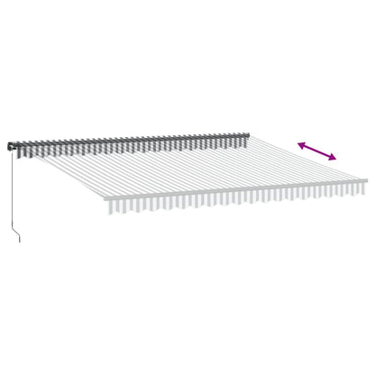 Tenda Retrattile Manuale con LED Antracite e Bianco 450x350 cm | homemem39