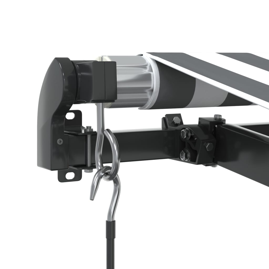 Tenda Retrattile Manuale con LED Antracite e Bianco 450x350 cm | homemem39