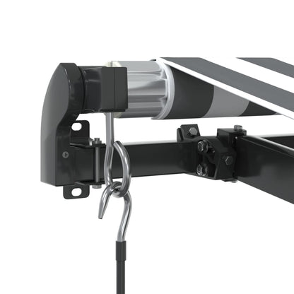 Tenda Retrattile Manuale con LED Antracite e Bianco 450x350 cm | homemem39