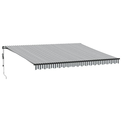 Tenda Sole Retrattile Automatica 450x350 cm Antracite e Bianco | homemem39