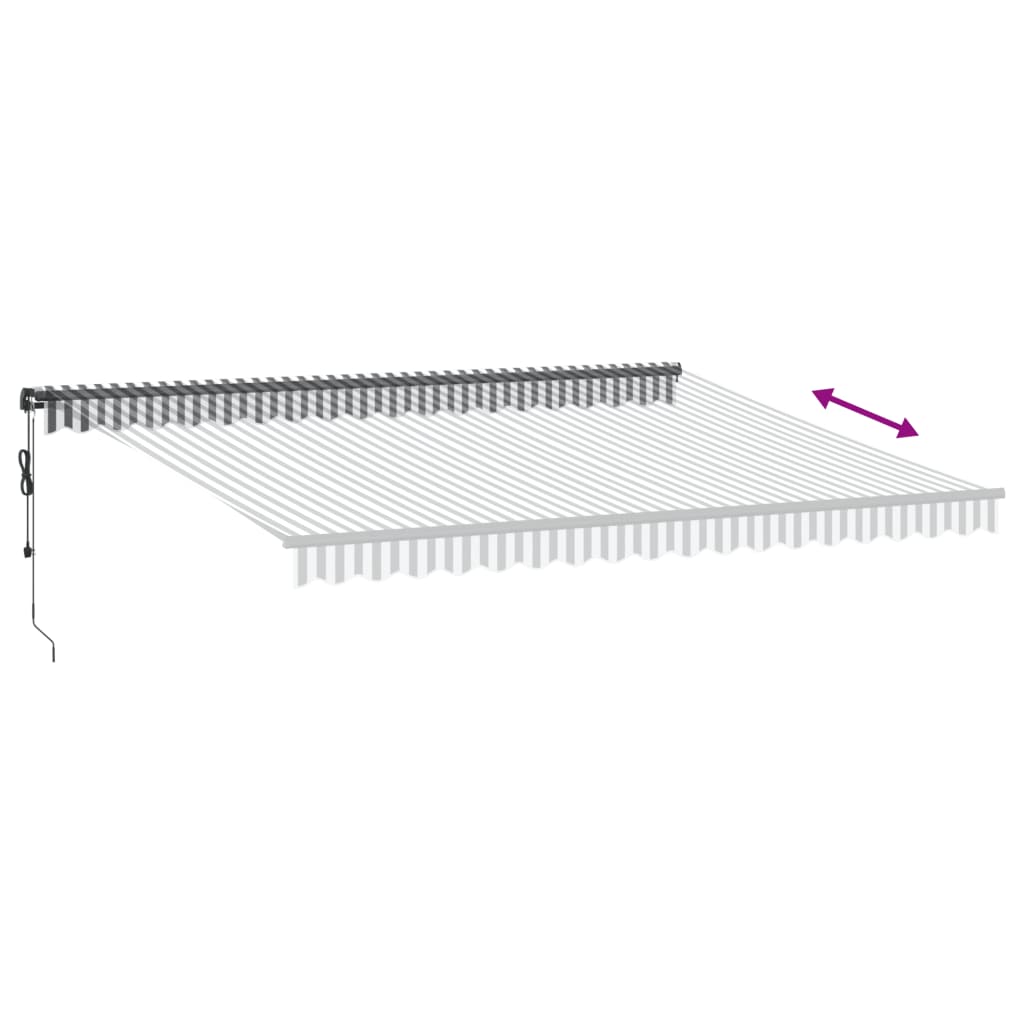 Tenda Sole Retrattile Automatica 450x350 cm Antracite e Bianco | homemem39