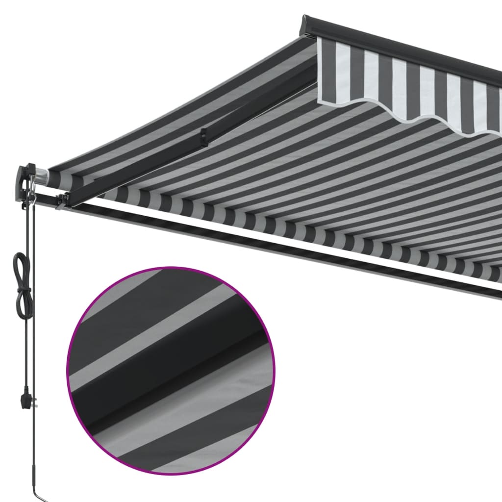 Tenda Sole Retrattile Automatica 450x350 cm Antracite e Bianco | homemem39