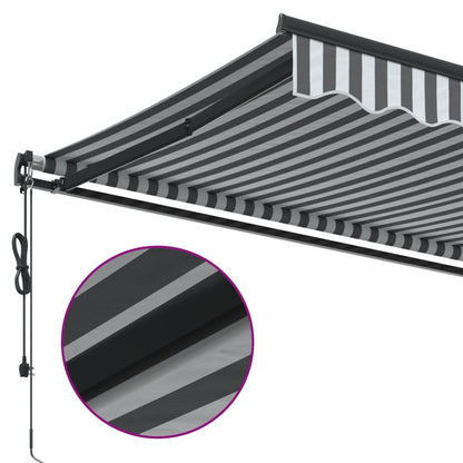 Tenda Sole Retrattile Automatica 450x350 cm Antracite e Bianco | homemem39