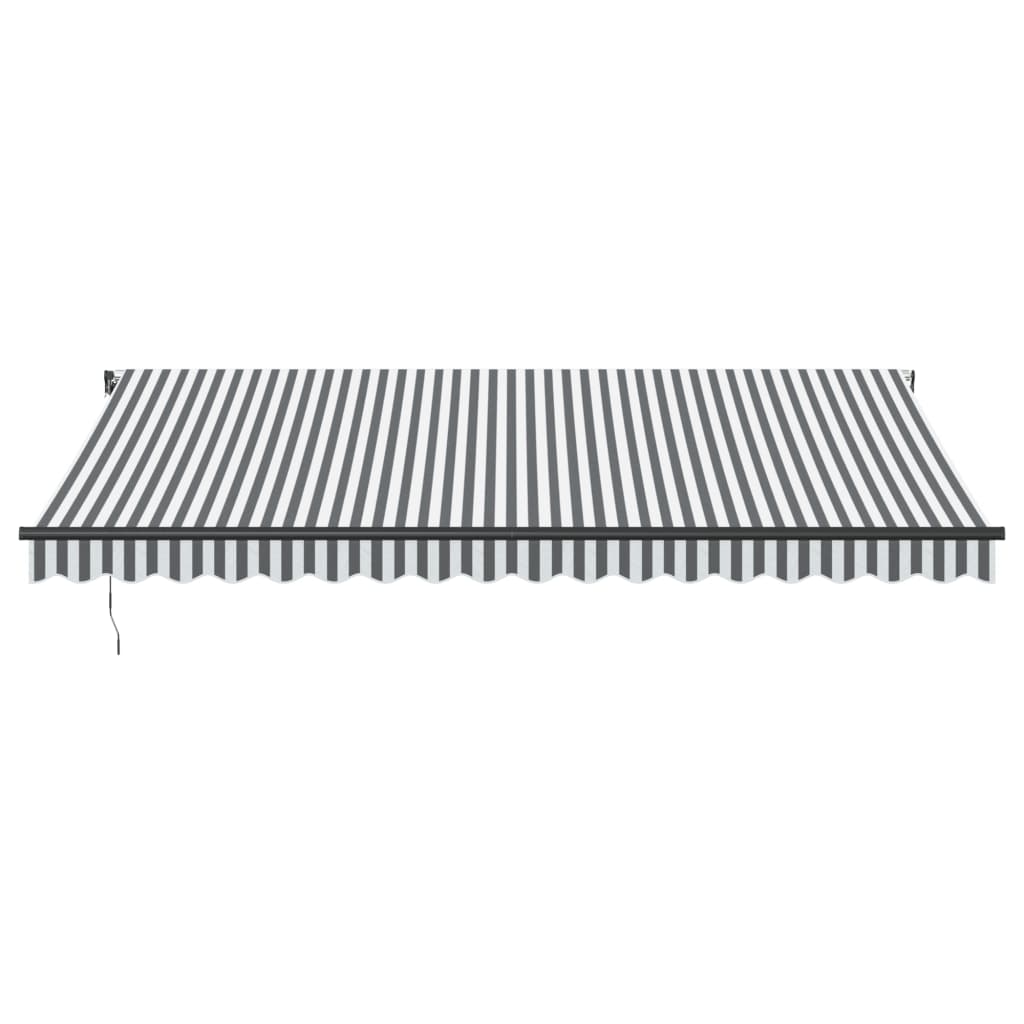 Tenda Retrattile Automatica LED Antracite e Bianco 450x350 cm | homemem39