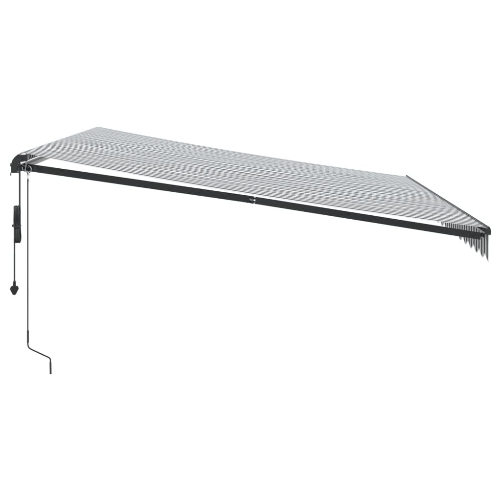 Tenda Retrattile Automatica LED Antracite e Bianco 450x350 cm | homemem39
