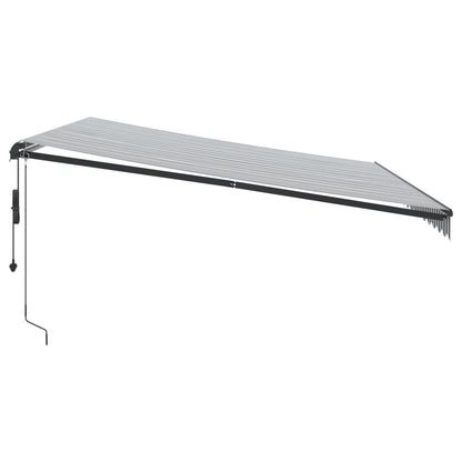 Tenda Retrattile Automatica LED Antracite e Bianco 450x350 cm | homemem39