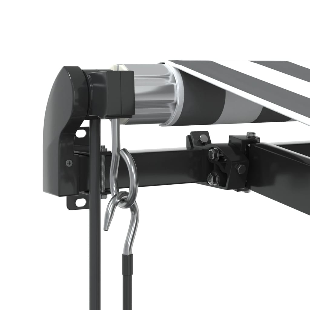 Tenda Retrattile Automatica LED Antracite e Bianco 450x350 cm | homemem39