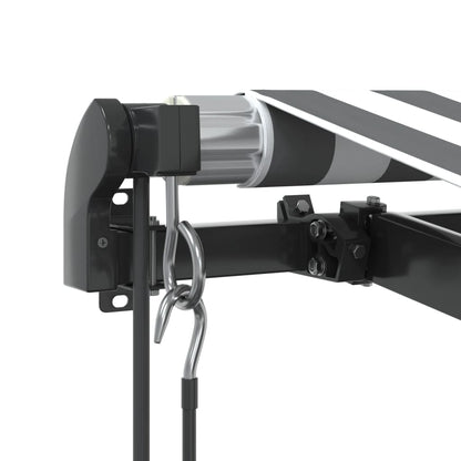 Tenda Retrattile Automatica LED Antracite e Bianco 450x350 cm | homemem39
