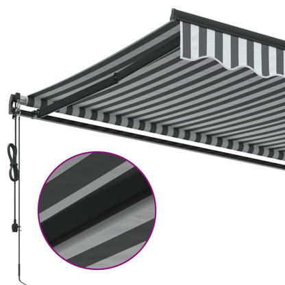 Tenda da Sole Retrattile Manuale Antracite e Bianco 500x350 cm | homemem39