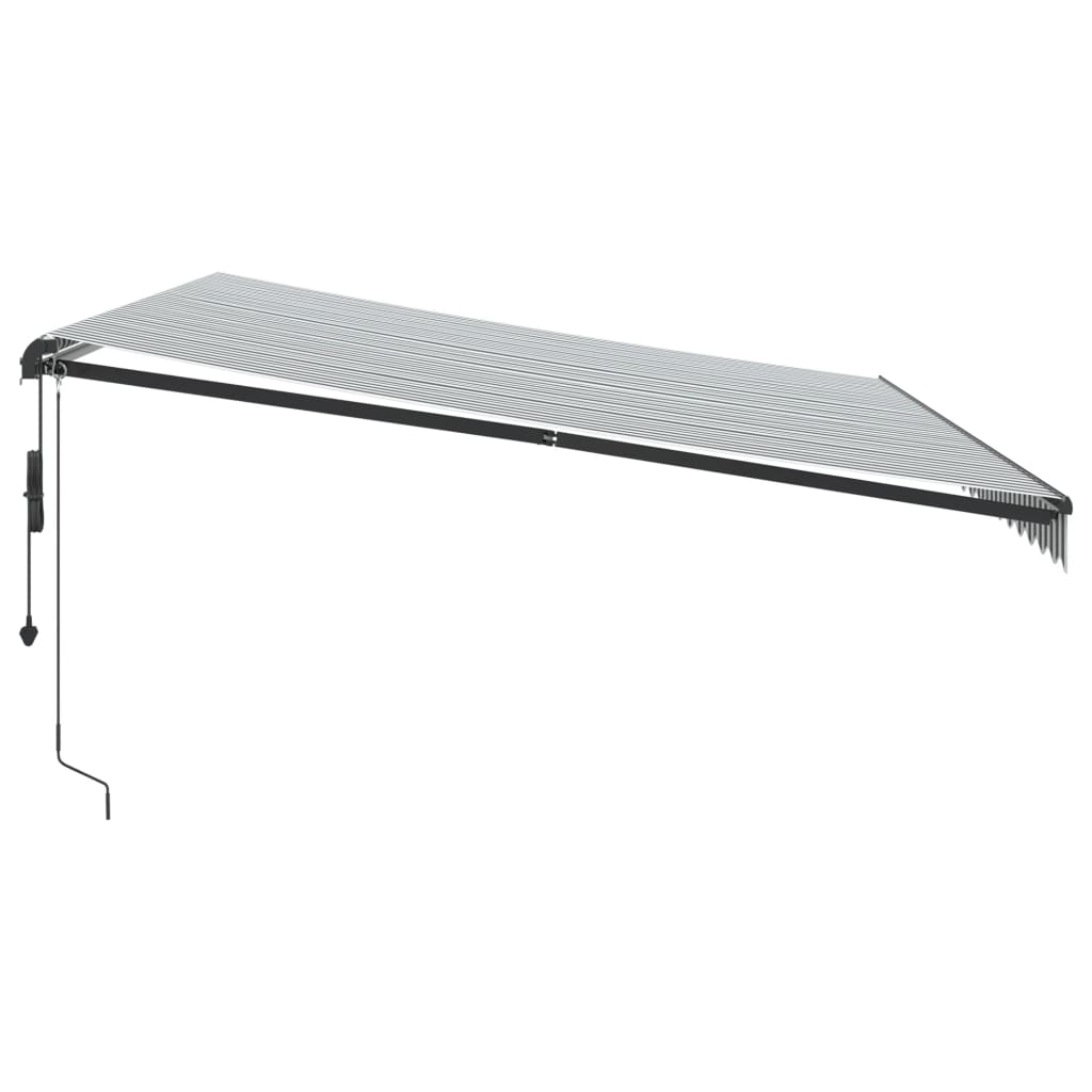 Tenda Retrattile Automatica LED Antracite e Bianco 500x350 cm | homemem39