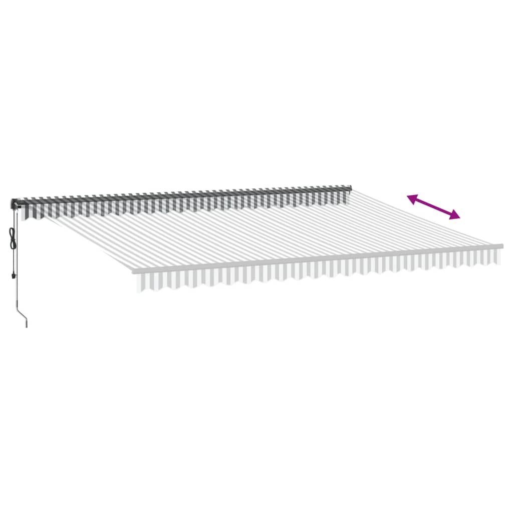 Tenda Retrattile Automatica LED Antracite e Bianco 500x350 cm | homemem39