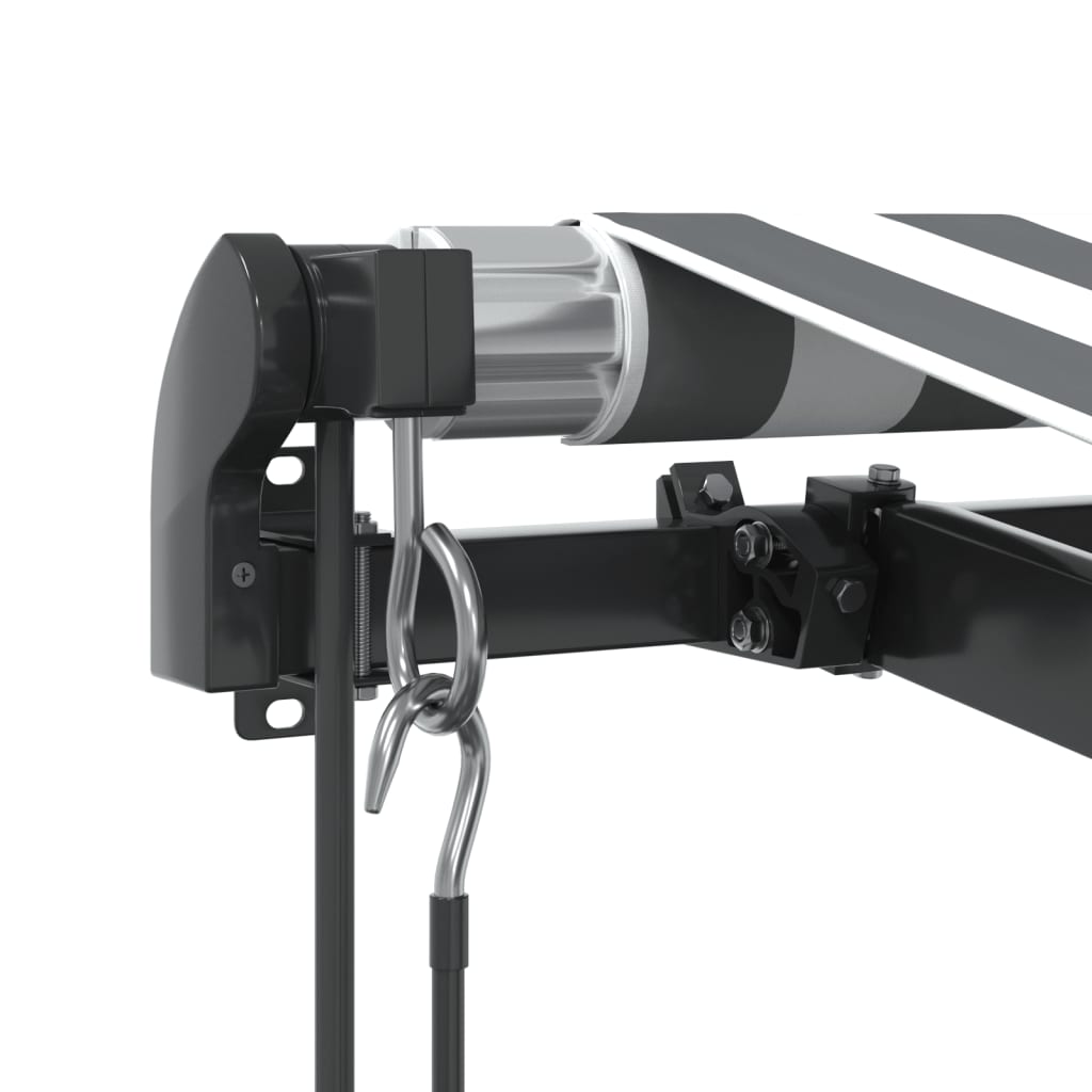 Tenda Retrattile Automatica LED Antracite e Bianco 500x350 cm | homemem39