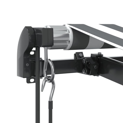 Tenda Retrattile Automatica LED Antracite e Bianco 500x350 cm | homemem39