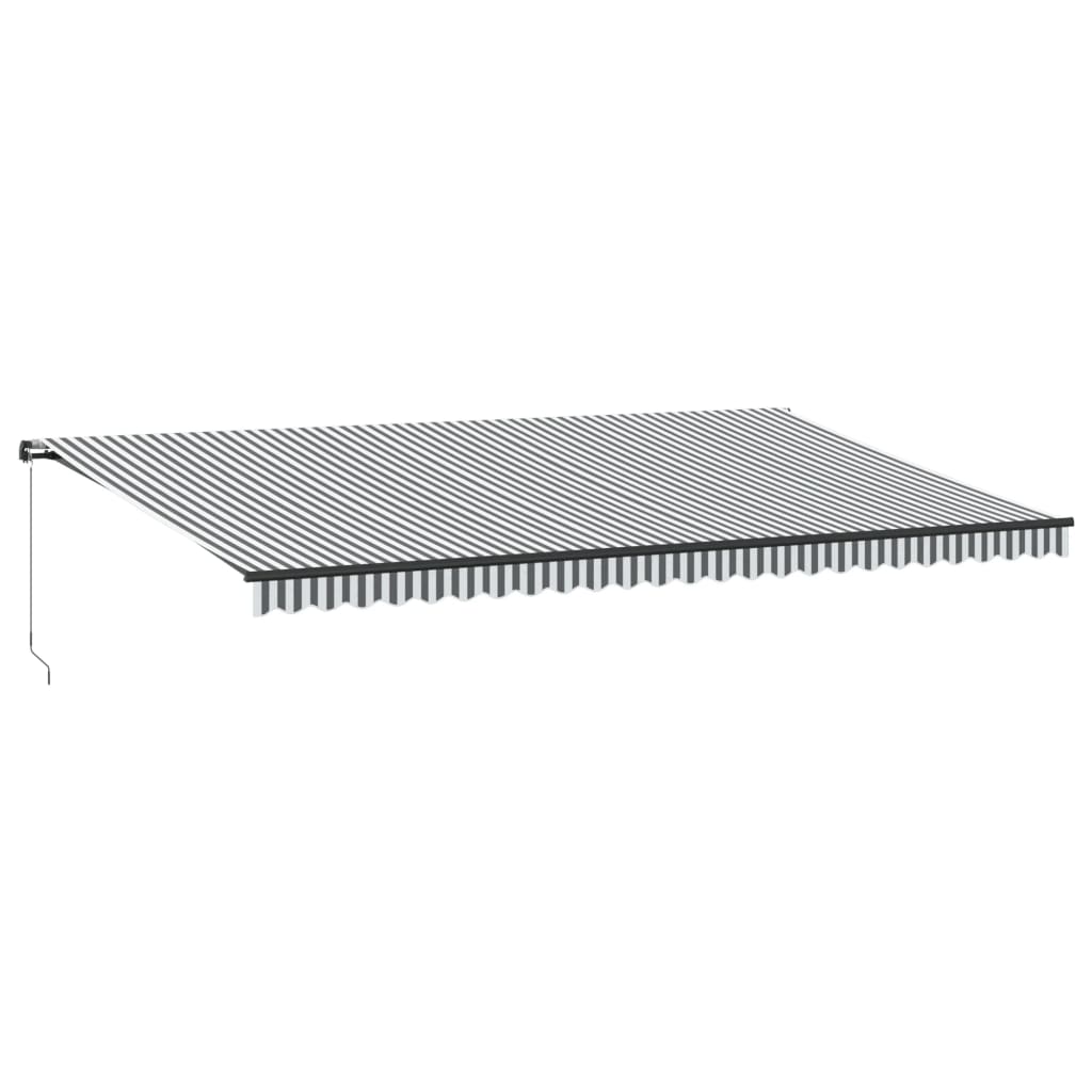 Tenda Retrattile Manuale con LED Antracite e Bianco 600x350 cm | homemem39
