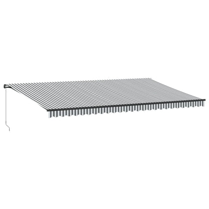 Tenda Retrattile Manuale con LED Antracite e Bianco 600x350 cm | homemem39