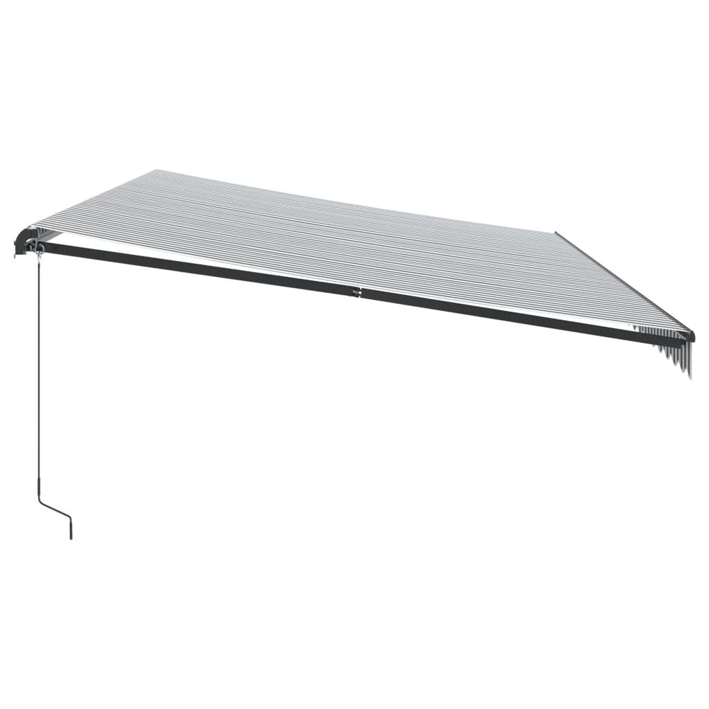 Tenda Retrattile Manuale con LED Antracite e Bianco 600x350 cm | homemem39