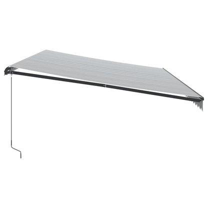 Tenda Retrattile Manuale con LED Antracite e Bianco 600x350 cm | homemem39