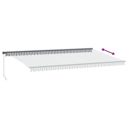 Tenda Retrattile Manuale con LED Antracite e Bianco 600x350 cm | homemem39