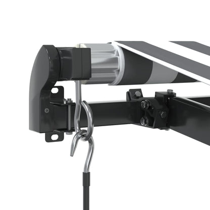 Tenda Retrattile Manuale con LED Antracite e Bianco 600x350 cm | homemem39