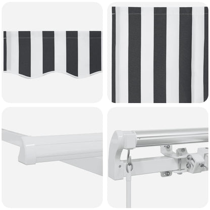 Tenda da Sole Retrattile Manuale Antracite e Bianco 600x300 cm | homemem39