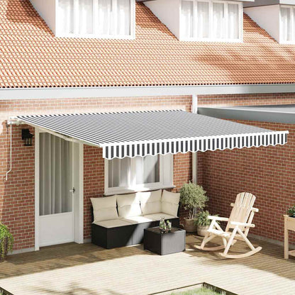 Tenda Sole Retrattile Automatica 400x300 cm Antracite e Bianco