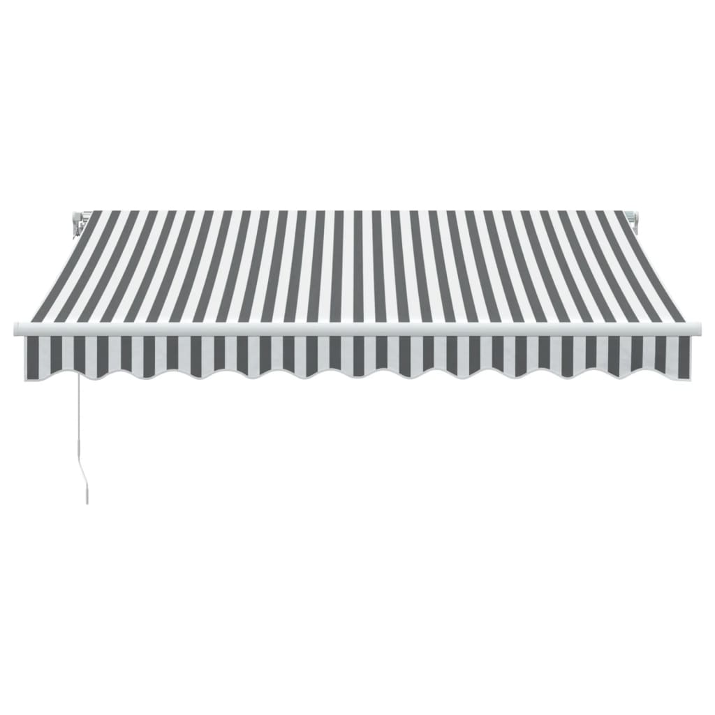 Tenda da Sole Retrattile Manuale Antracite e Bianco 300x250 cm - homemem39