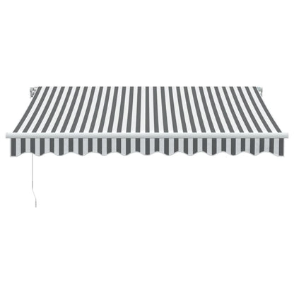 Tenda da Sole Retrattile Manuale Antracite e Bianco 300x250 cm - homemem39