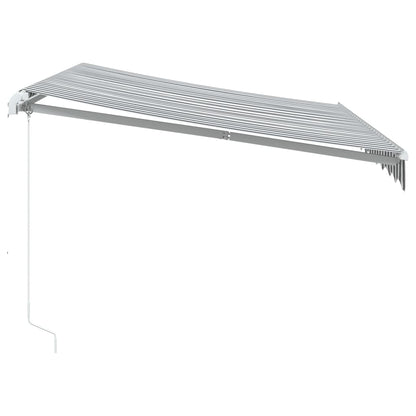 Tenda da Sole Retrattile Manuale Antracite e Bianco 300x250 cm - homemem39