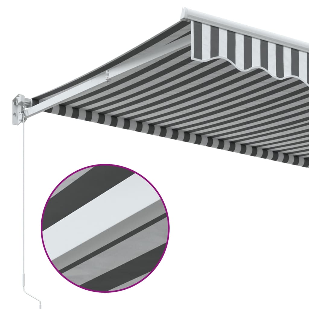 Tenda da Sole Antracite e Bianca 3x2,5 m Tessuto e Alluminio | homemem39