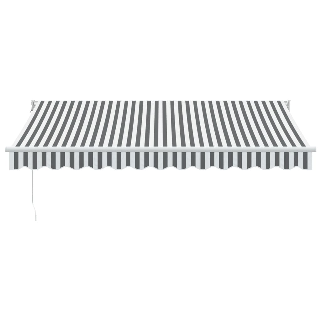 Tenda Retrattile Antracite e Bianca 3,5x2,5m Tessuto/Alluminio | homemem39