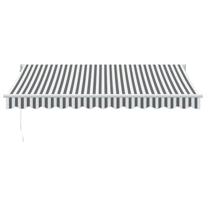 Tenda Retrattile Antracite e Bianca 3,5x2,5m Tessuto/Alluminio | homemem39