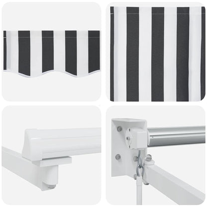 Tenda Retrattile Antracite e Bianca 4,5x3 m Tessuto e Alluminio | homemem39