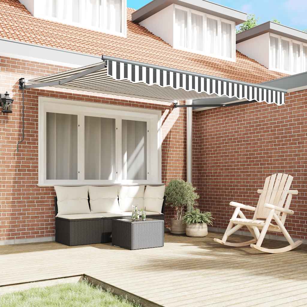 Tenda da Sole Antracite e Bianca 3x2,5 m Tessuto e Alluminio | homemem39