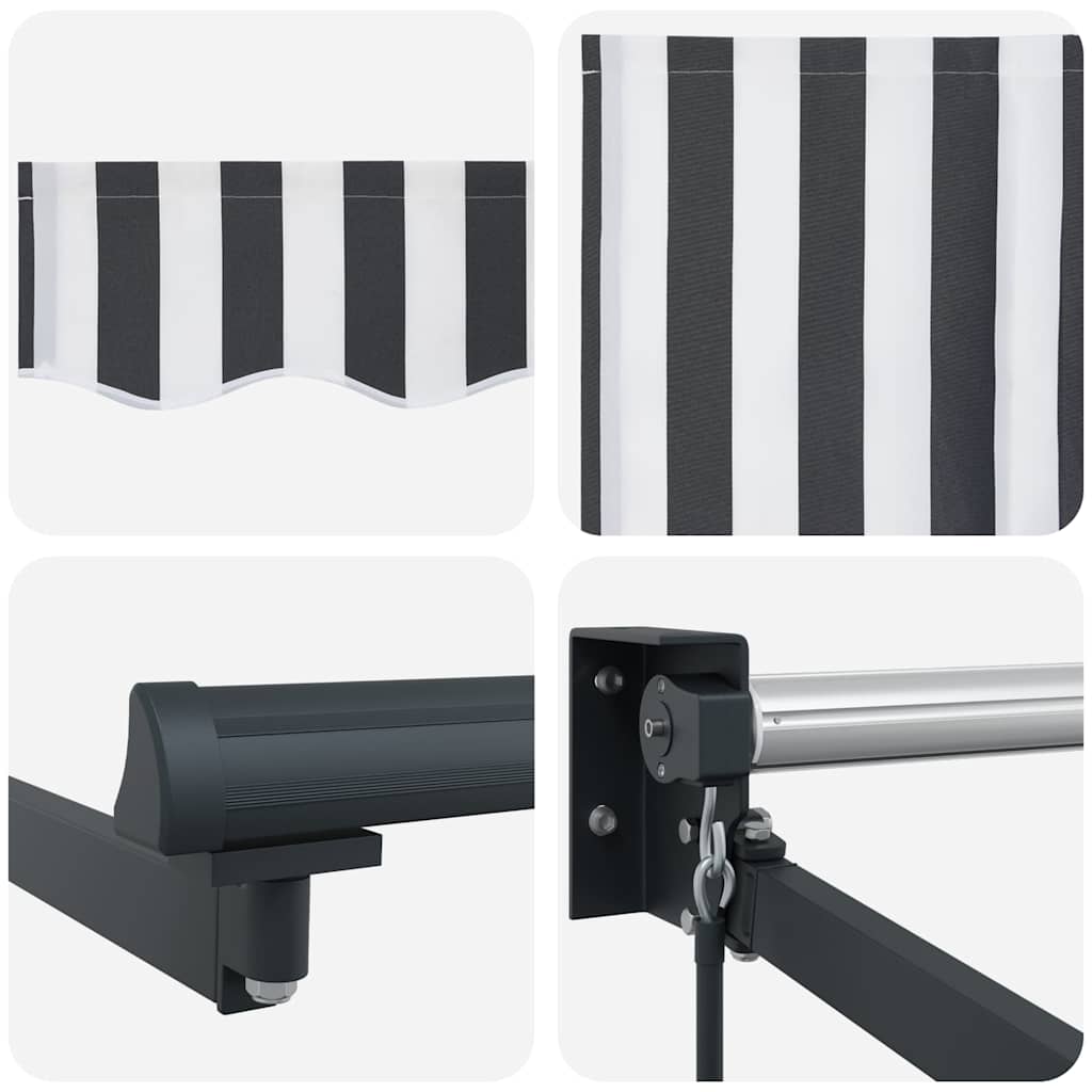 Tenda da Sole Antracite e Bianca 3x2,5 m Tessuto e Alluminio | homemem39